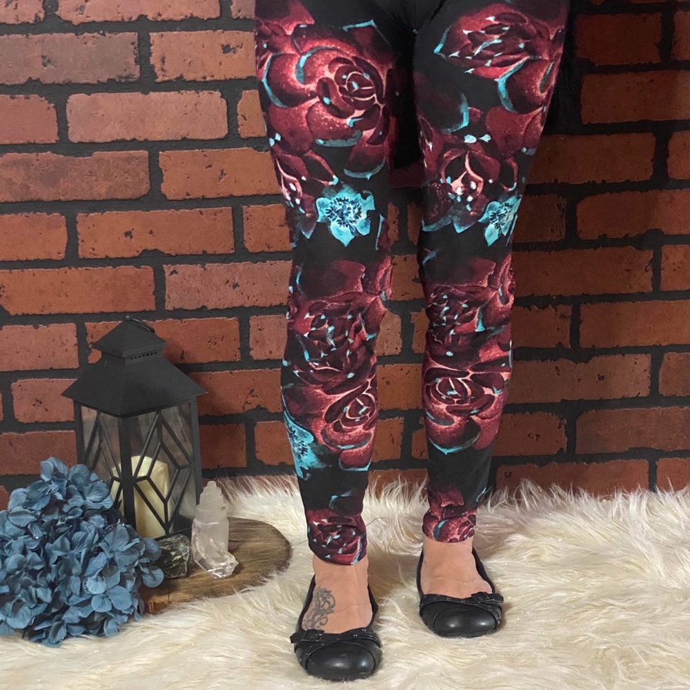 Rose printed Leggings, floral leggings